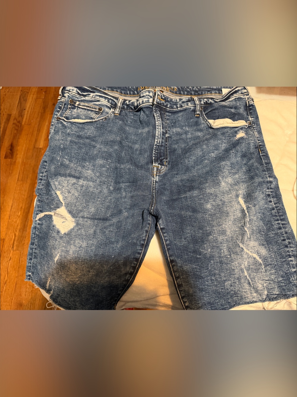 American Eagle Outfitters Distressed Blue Jean Shorts